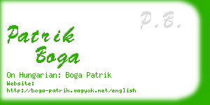 patrik boga business card